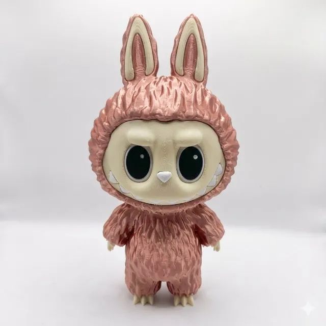 Boneco Labubu Rosê Gold - Decoração e Colecionador