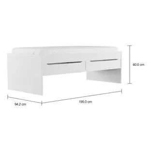Cama Box Solteiro com 2 Gavetas e Cama Auxiliar - Tok Stok - Foto 5