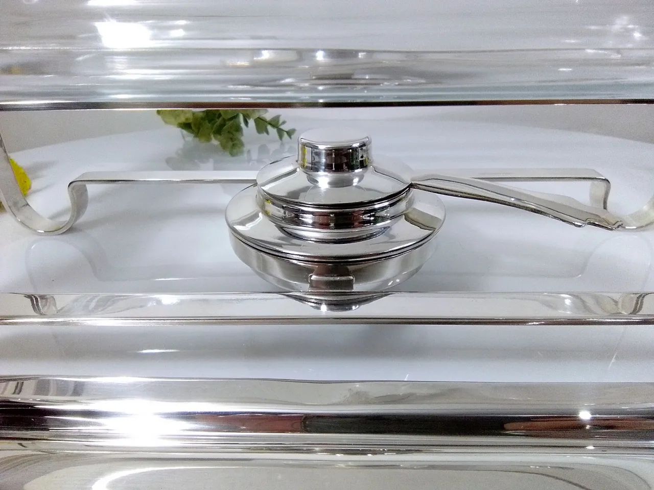 Luxuoso Réchaud Sheffield Plate Retangular - Foto 3