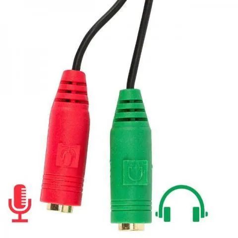 Cabo Headset Para Fone, 2 P2 Fêmea Para 1 P2 Macho - Foto 2