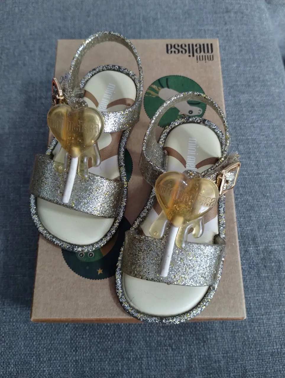 Sandália Melissa Mini Melissa Baby Glitter Dourada