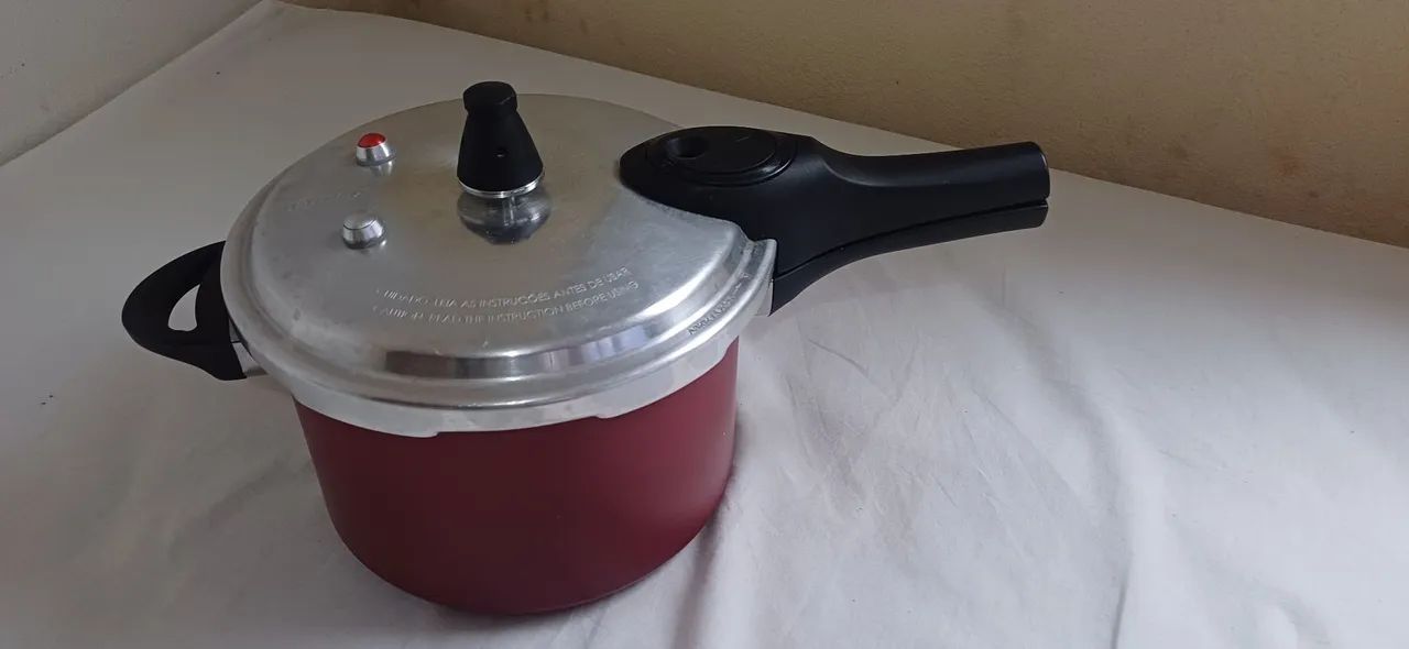 Panela pressão brinox com indução 4.2 vermelha 