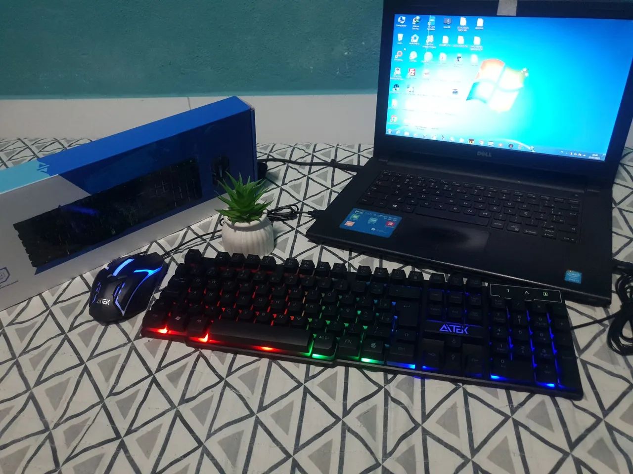 Kit Gamer Teclado e Mouse Atek com LED - Foto 5