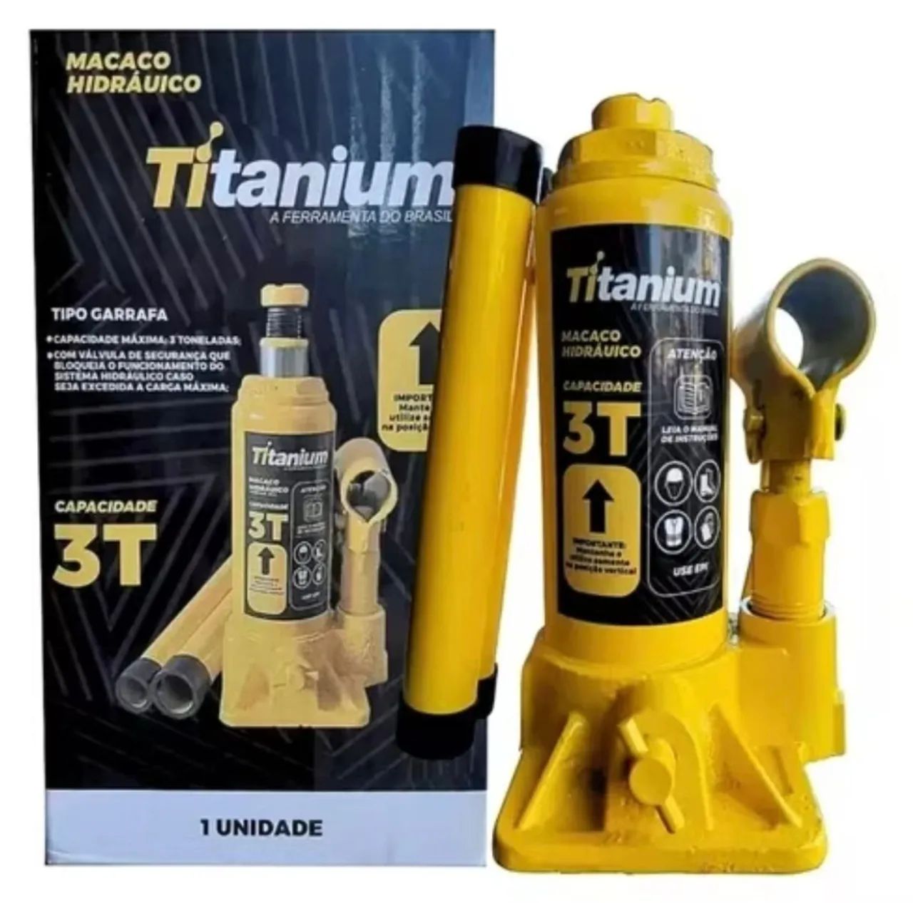 MACACO HIDRAULICO TIPO GARRAFA 3 TONELADA TITANIUM