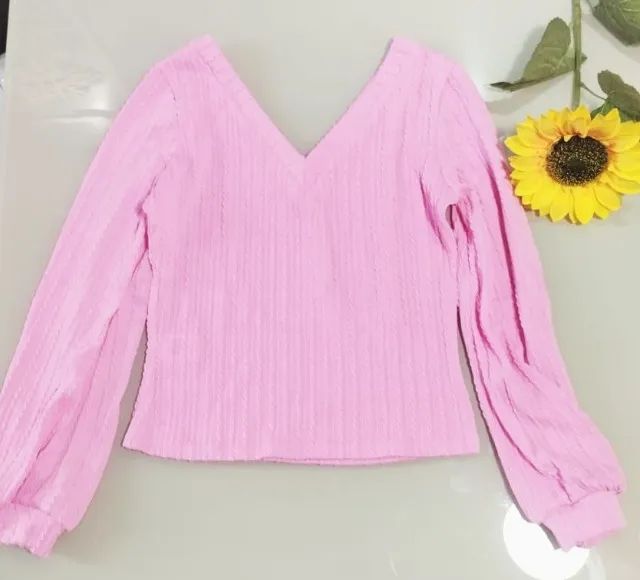 Camiseta Rosa Claro Malha Simples 