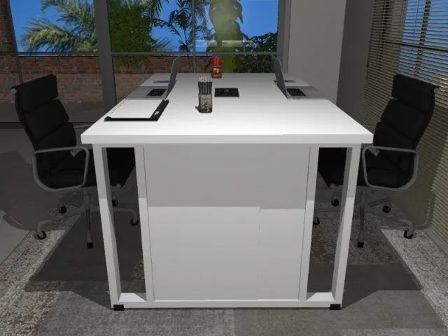 Mesa de Reunião Delluxe. Em Madeira Maciça com Cx de Tomadas: L150cm x P80cm x A74cm - Foto 2