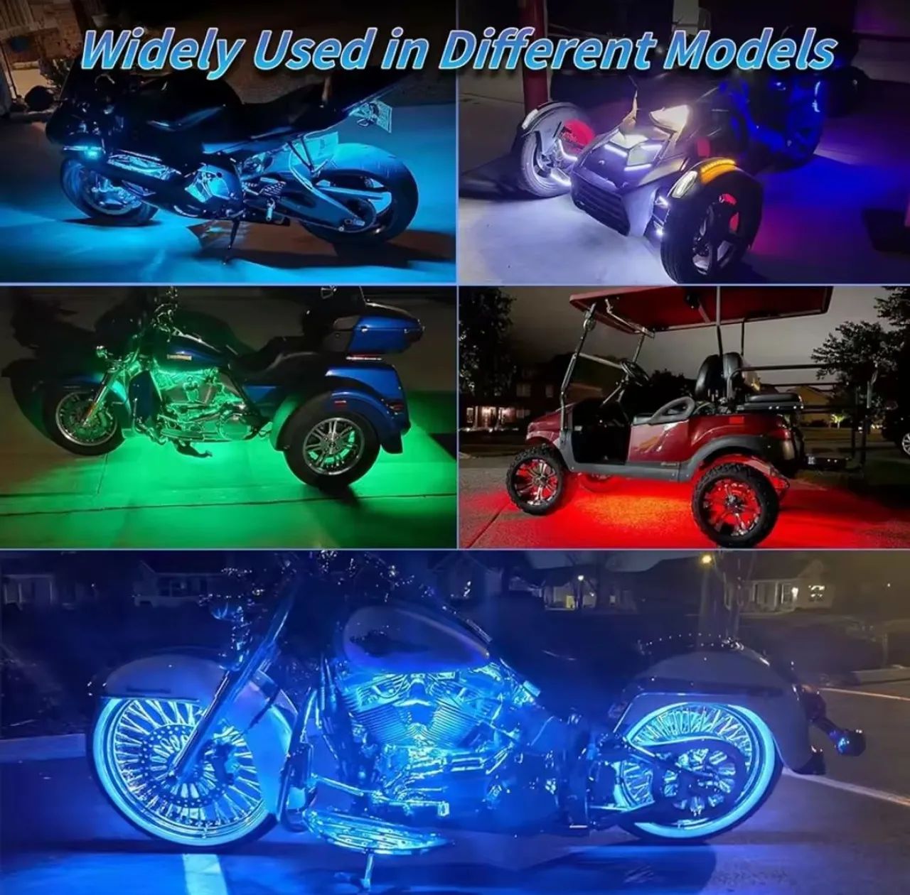 LED RGB controle APP flexível à prova  D'ÁGUA 12v moto lâmpada - Foto 3