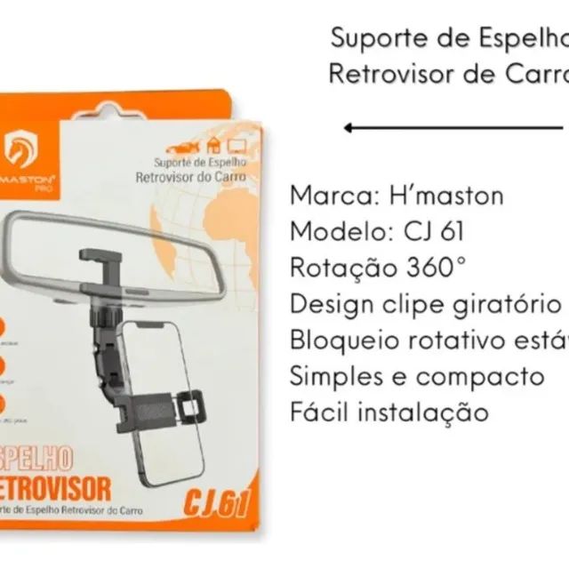 Suporte De Celular Veicular Espelho Retrovisor  - Foto 3