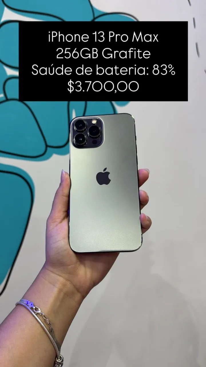iPhone 13 Pro 128GB Grafite Saúde de bateria 86% R$ 3.450,00 Semi