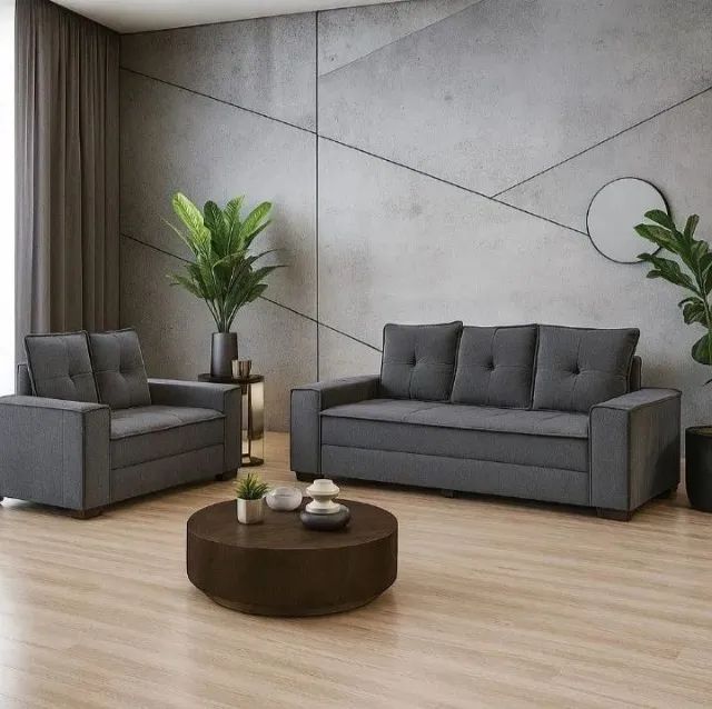 Sofá 2 e 3 lugares Barcelos Cinza (dividimos em até 10x sem juros)