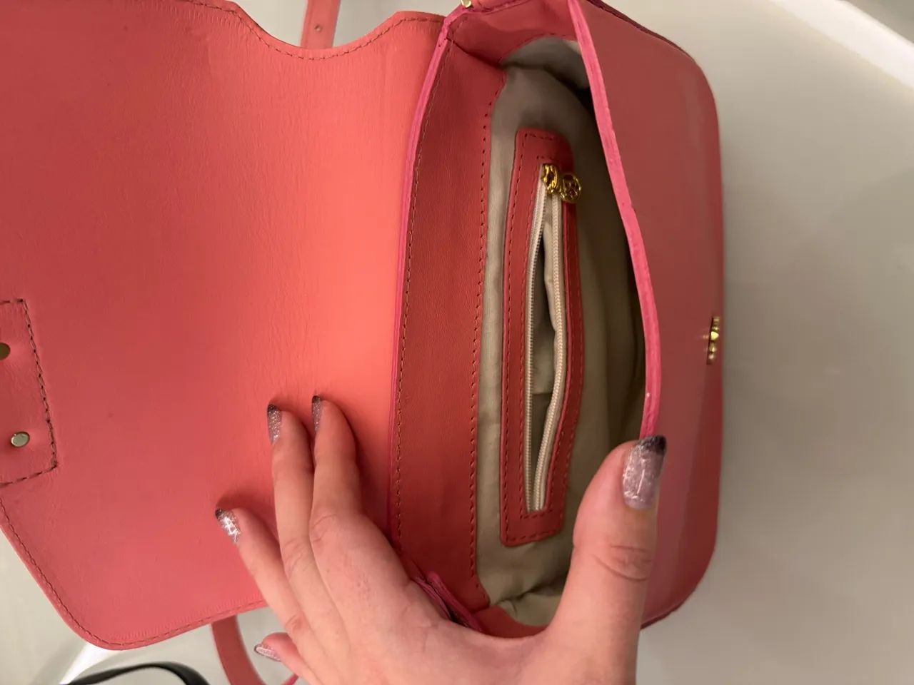 Bolsa de Ombro Original Rosa Blush Raphael Booz - Foto 4