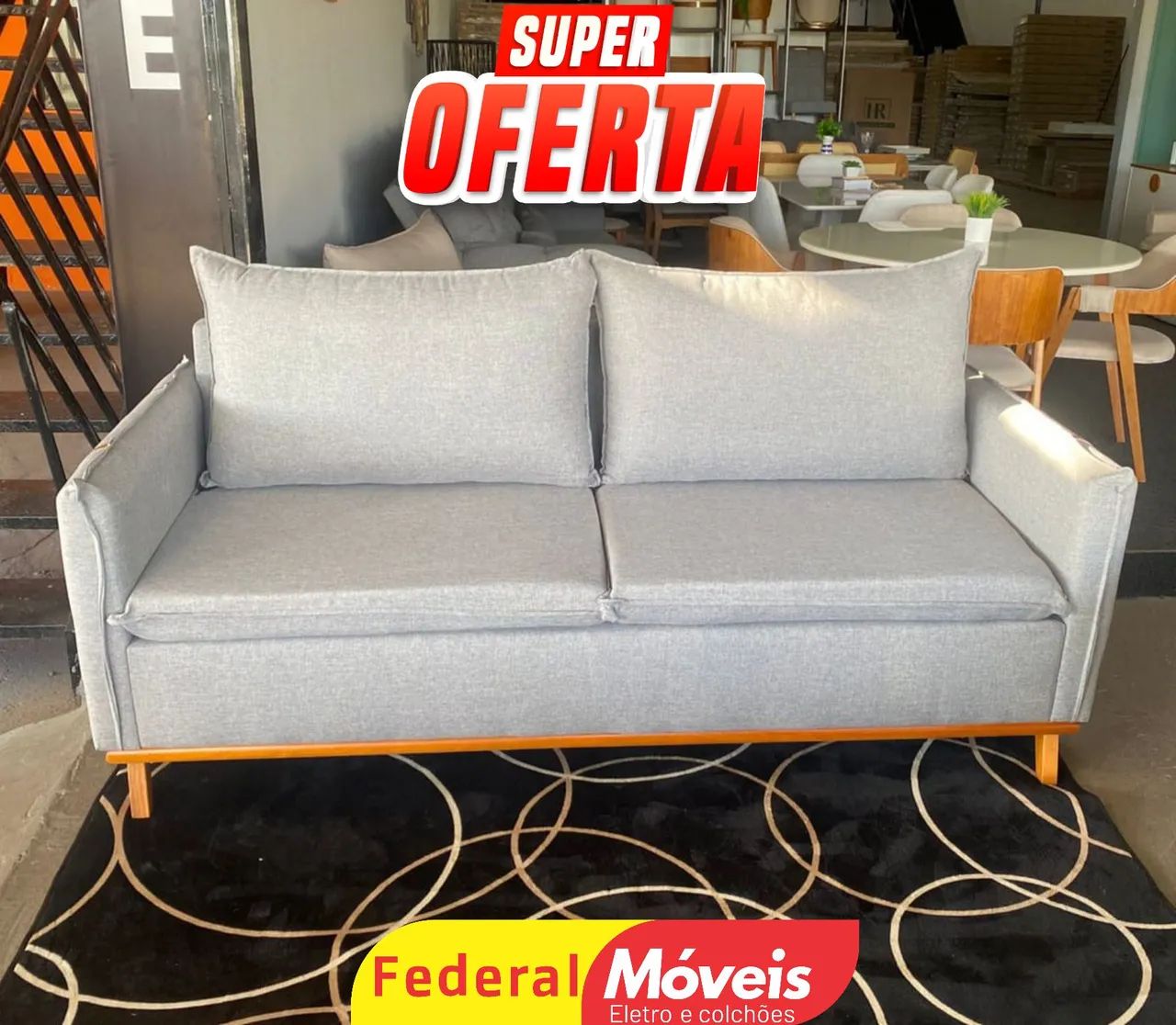 Sofá Elegante em Linho 2,00m 2 Lugares - Super Oferta! - Foto 2
