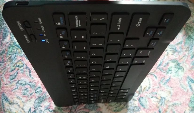 Novo - Mini Teclado ultra fino Recarregável e Mouse-Bluetooth-Cor Preto-padrão americano