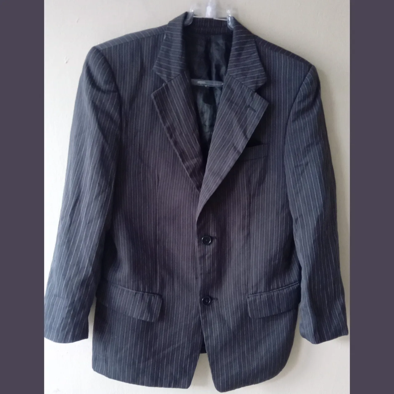 Blazer Risca de Giz Cinza