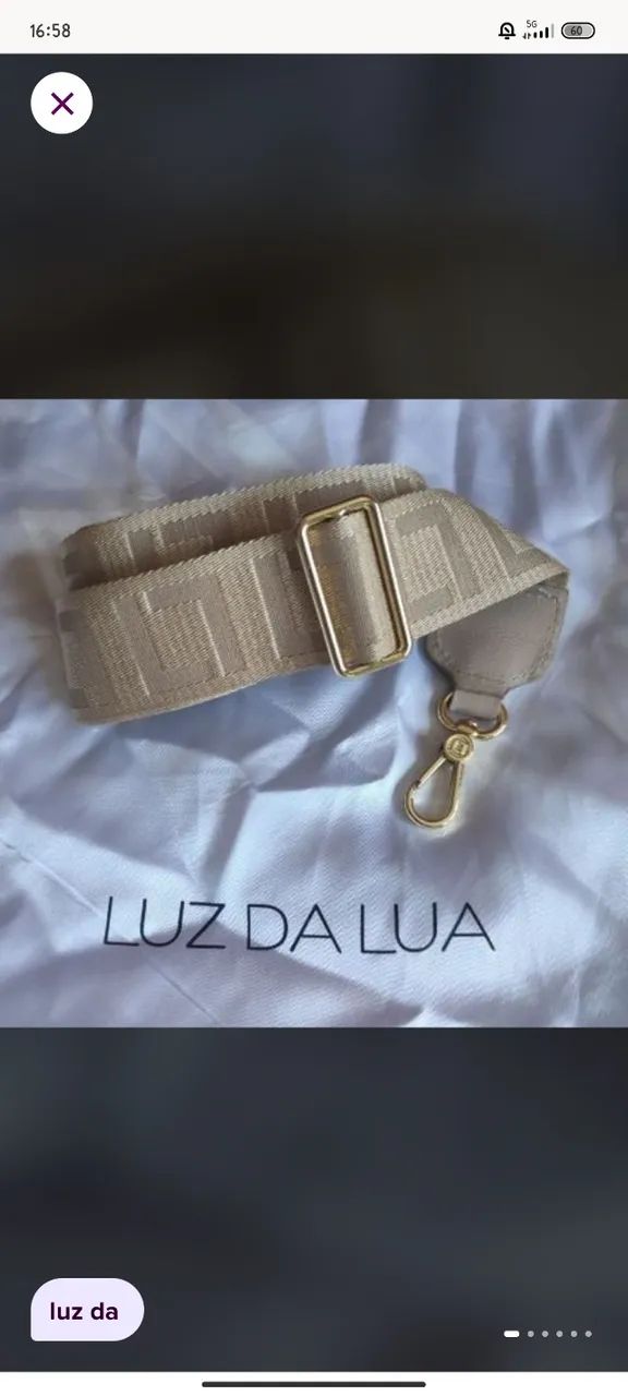 Alça couro e gorgorão - Luz da Lua 