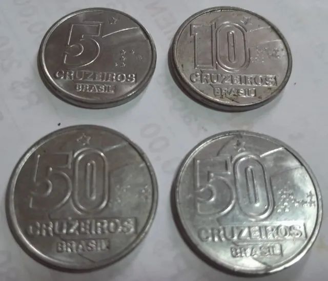 Moedas Antigas - Cruzeiro e Cruzado