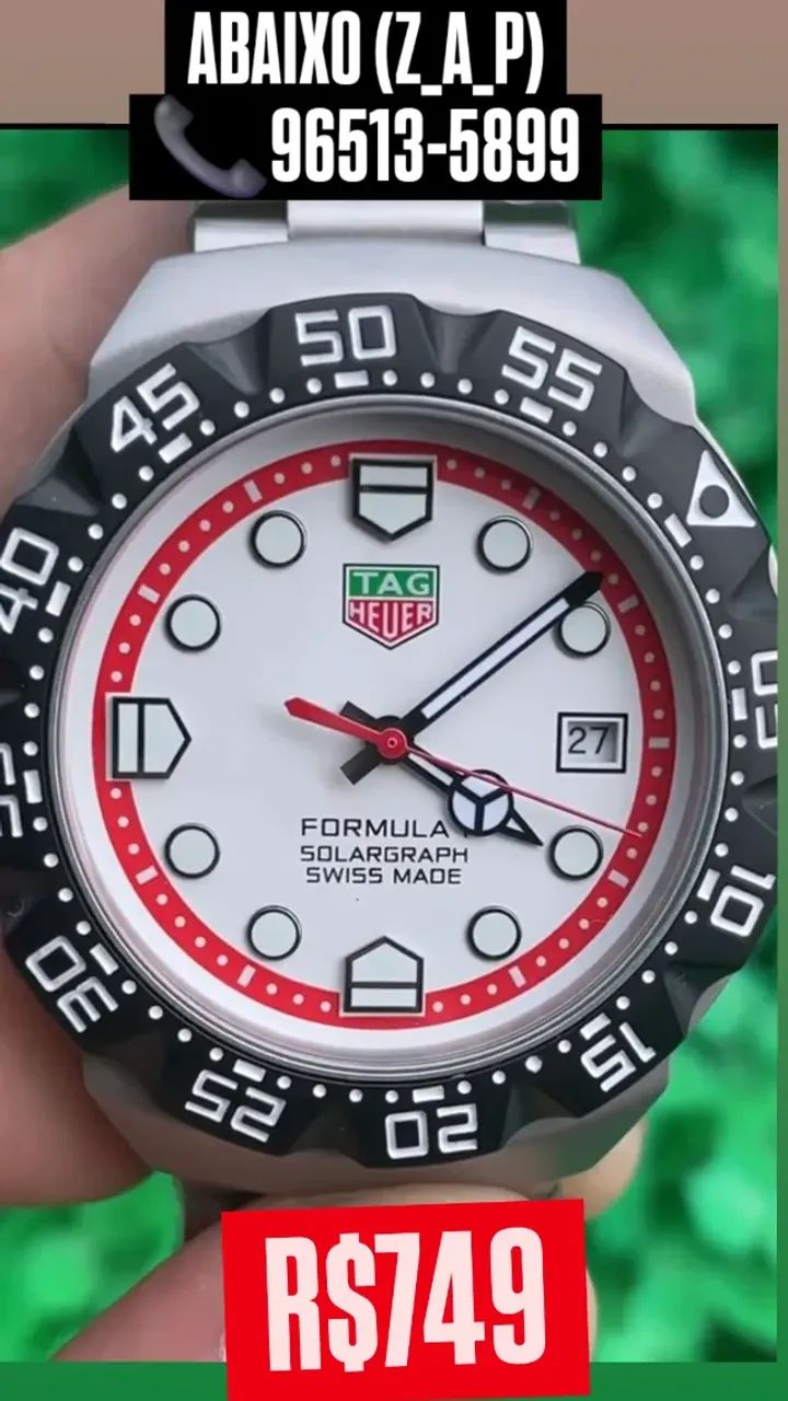 Relógio TAG HEUER FORMULA 1 AUTOMÁTICO MOSTRADOR BRANCO 