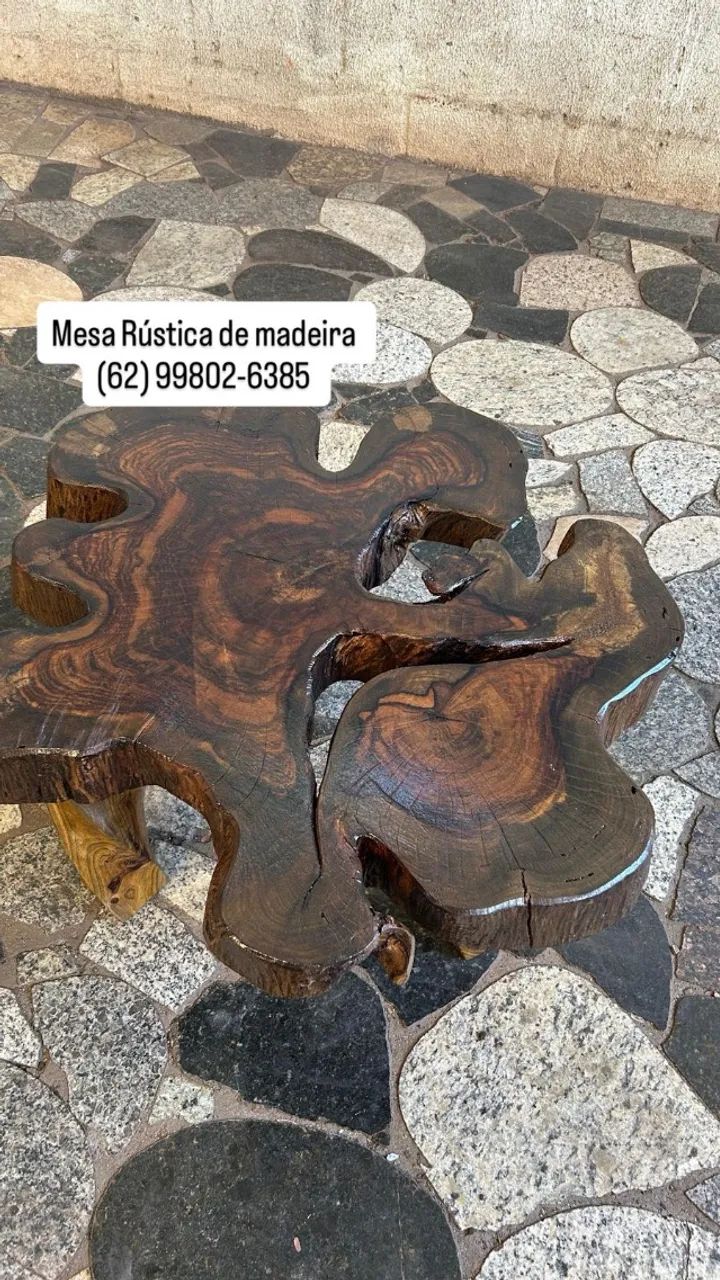 Mesa rústica de madeira  - Foto 3