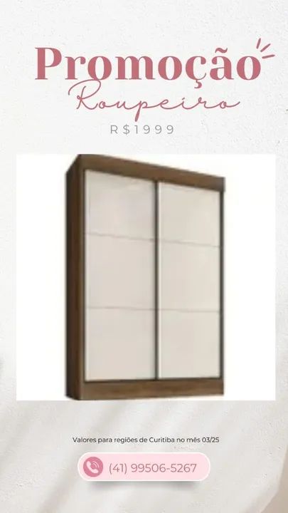 Promoção Roupeiro de MDF - 06/03  
