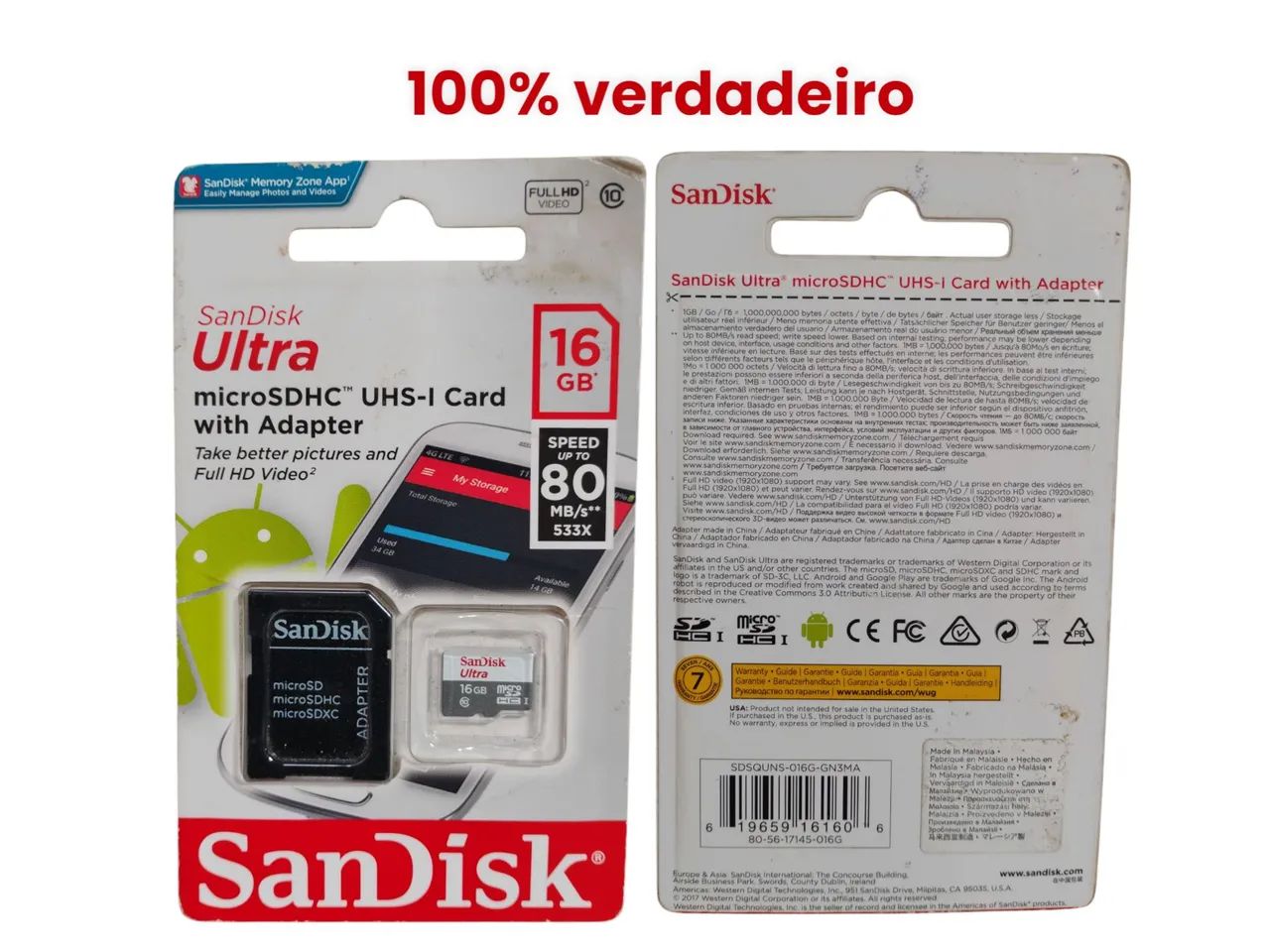 Cartão de Memória SanDisk Ultra 16GB microSDHC UHS-I - Foto 3