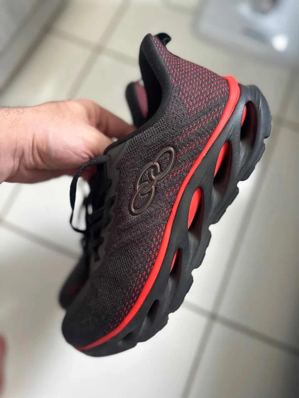 Tênis Esportivo Olympikus - Preto e Vermelho - Foto 5