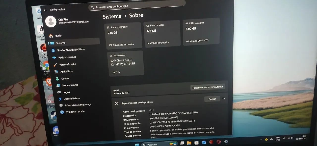 notebook dell inspiron 15 + acessorios - Foto 2