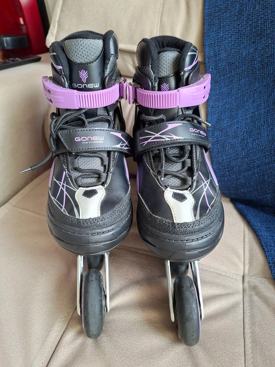 Patins Gonew Flexx 2.0 - abec 7 - tamanho 36 - 39 + equipamentos de proteção Burnquist - Foto 3