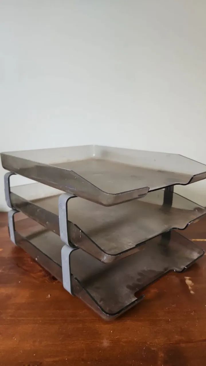 Porta papel em acrílico mesa escritório 