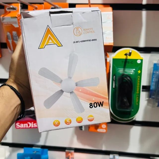 Ventilador de Teto com Lâmpada Encaixe E27 e Controle Remoto - Foto 2