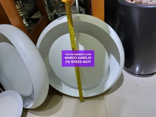 2x Luminárias Plafon Eclipse Luz Indireta 41 CM Diâmetro + 6 Lâmpadas - R$ 400 o Par - Foto 4