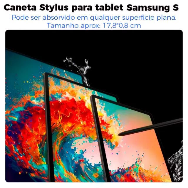 Caneta Pen Touch Tablet Samsung Galaxy Tab S7 S8 S9 FE Plus Ultra Não Precisa Bluetooth  - Foto 5