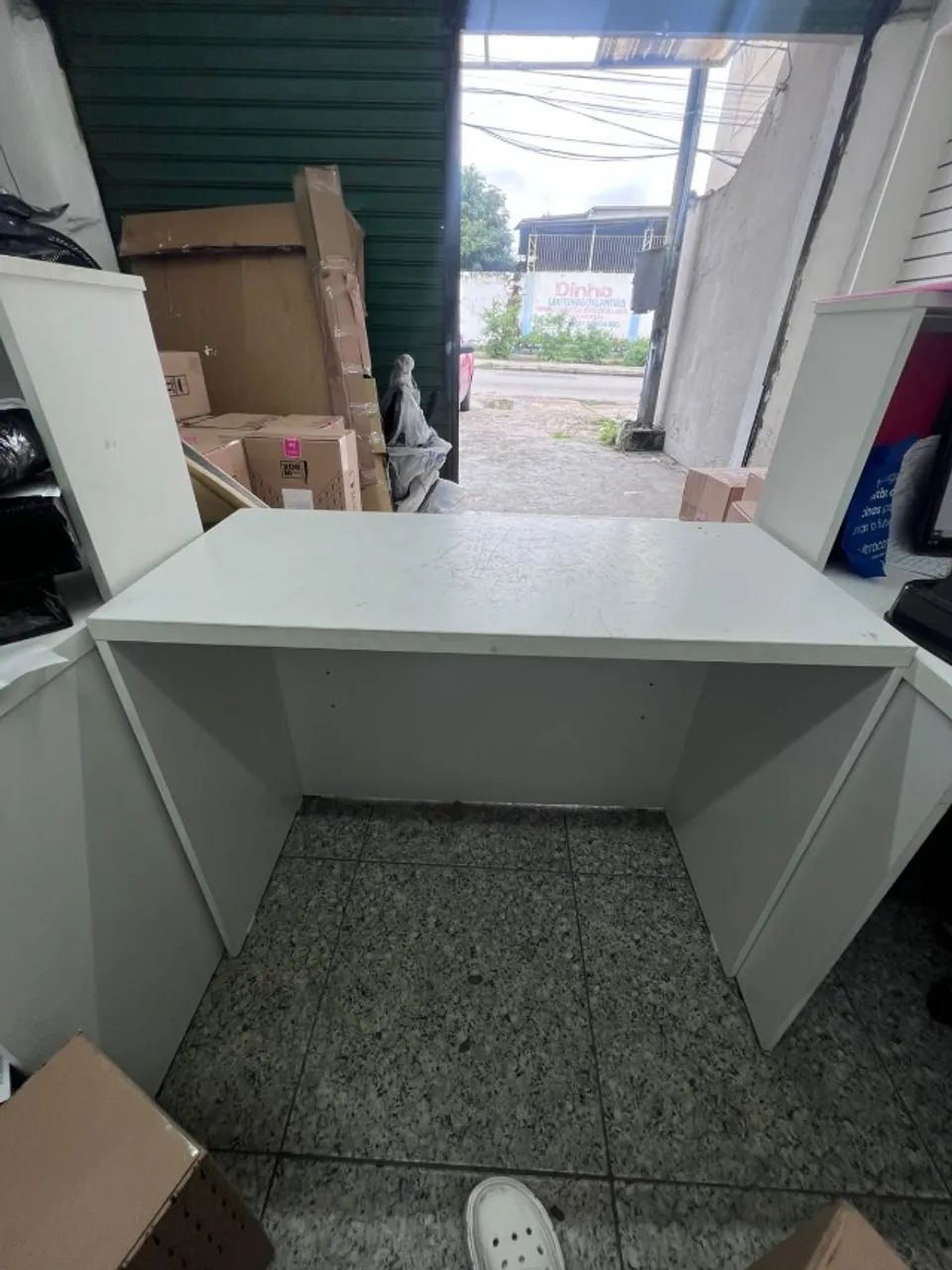 Mesa De Escritório Branca Usada - Foto 4