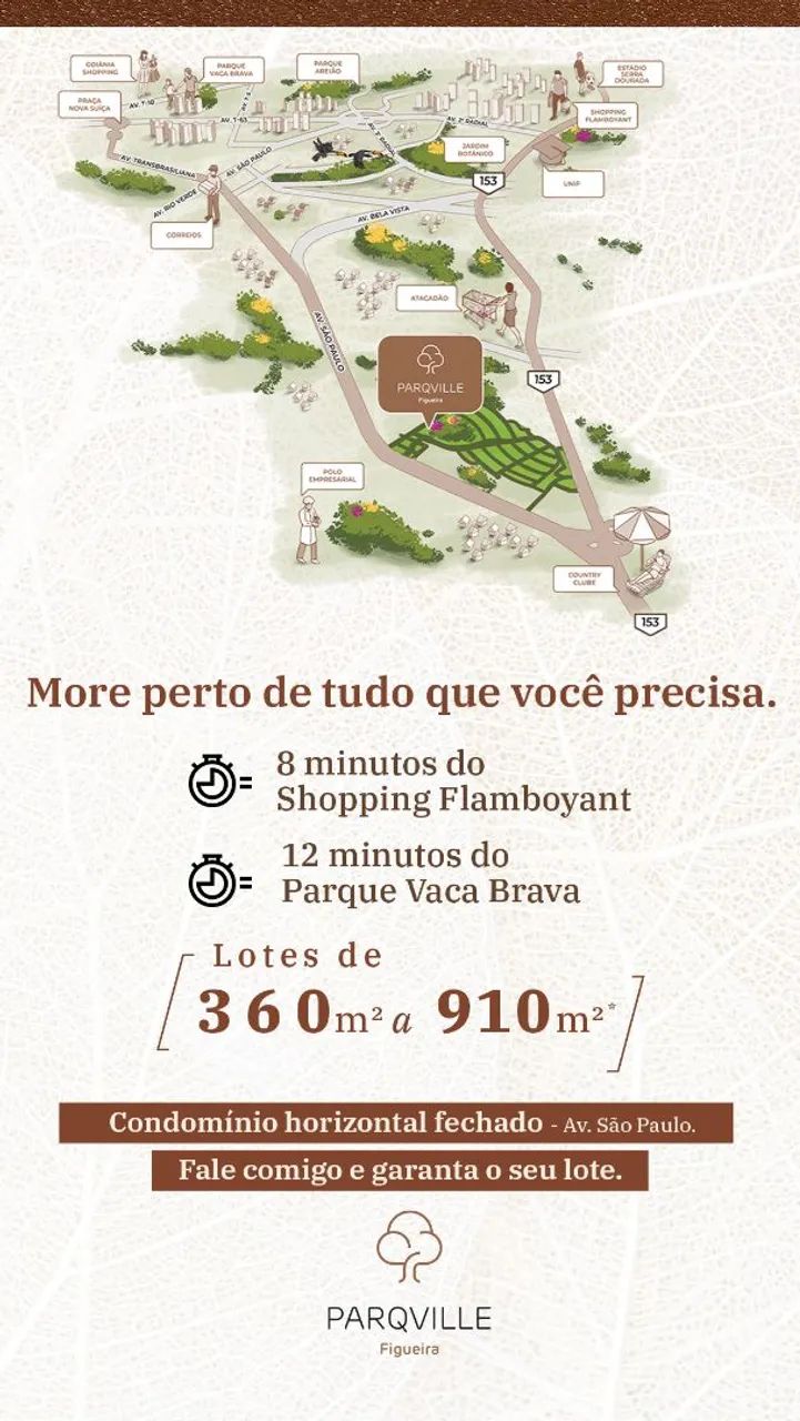 Terreno em Condomínio Fechado no PARQVILLE FIGUEIRA. A 10 minutos do Flamboyant Shopping! - Foto 2