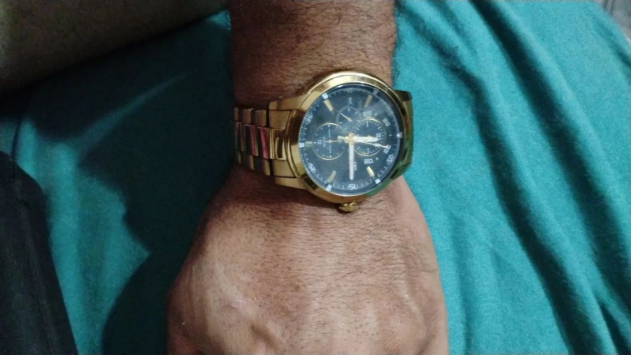 Relógio dourado masculino technos grandtech 6P57AA/4P - Foto 4