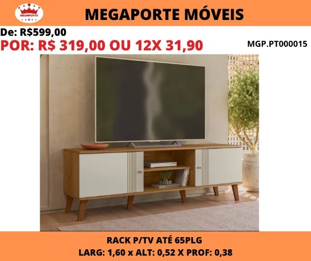 Rack 1,60 para Tv até 65 Polegadas 