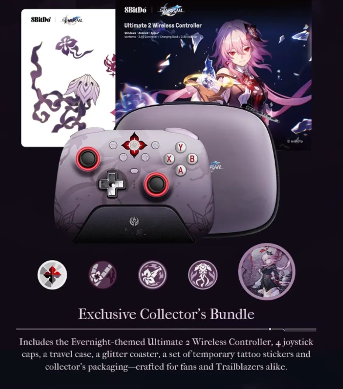 Controle Sem Fio 8BitDo Ultimate 2 para PC e Android - Evernight (Oficialmente Licenciado  - Foto 2