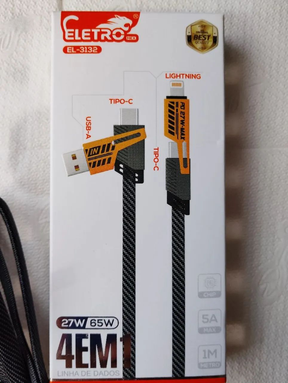 Cabo de carregamento turbo 4 Em 1 Usb E Ios 27w/65w  - Foto 2