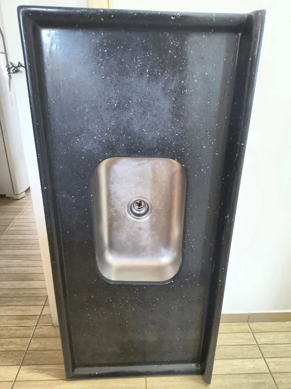 Selling kitchen sink countertop, 1.20x0.55 m, synthetic marble, black
