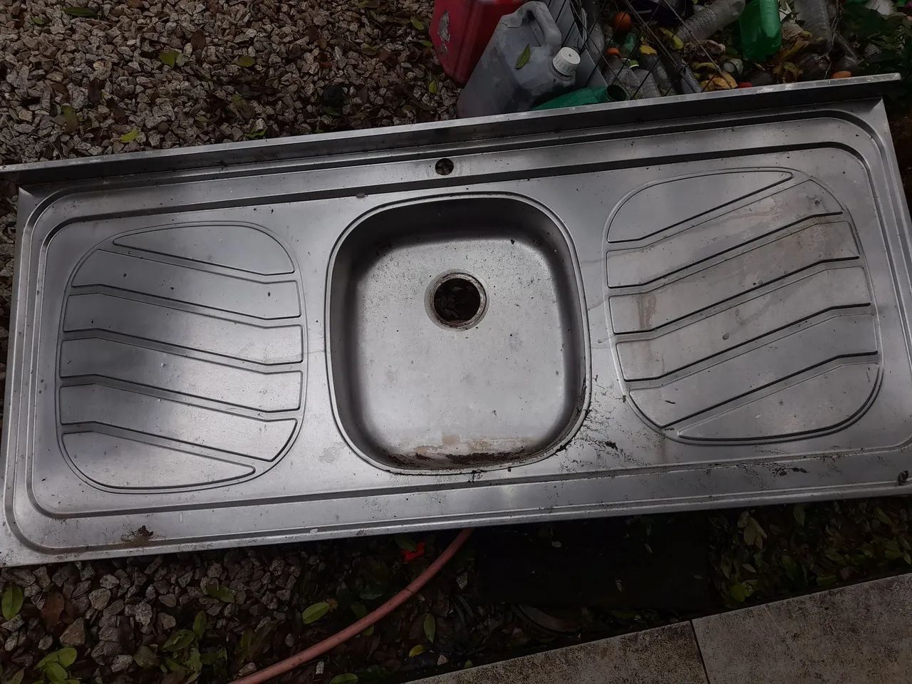 Cuba de inox com concreto