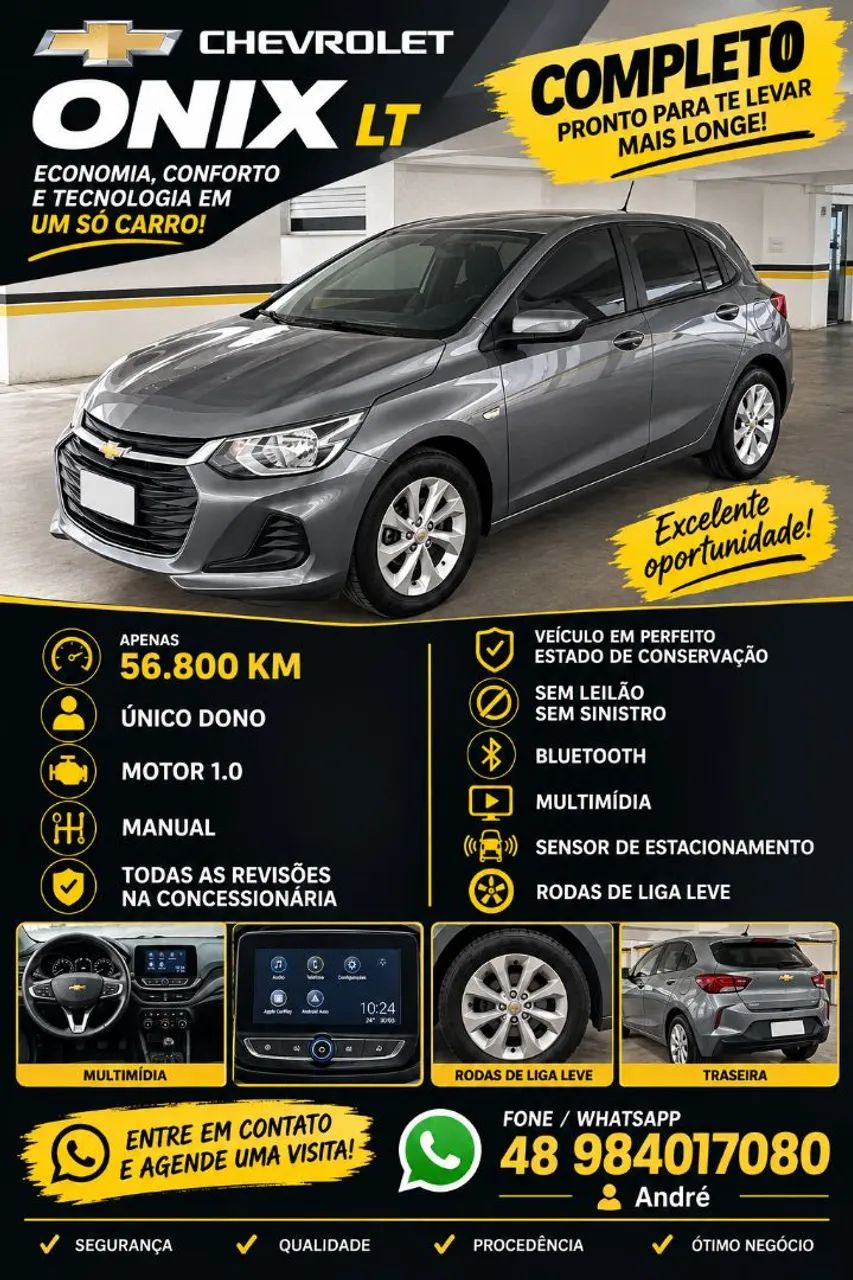 Chevrolet Onix ONIX HATCH LT 1.0 12V Flex 5p Mec. 2023