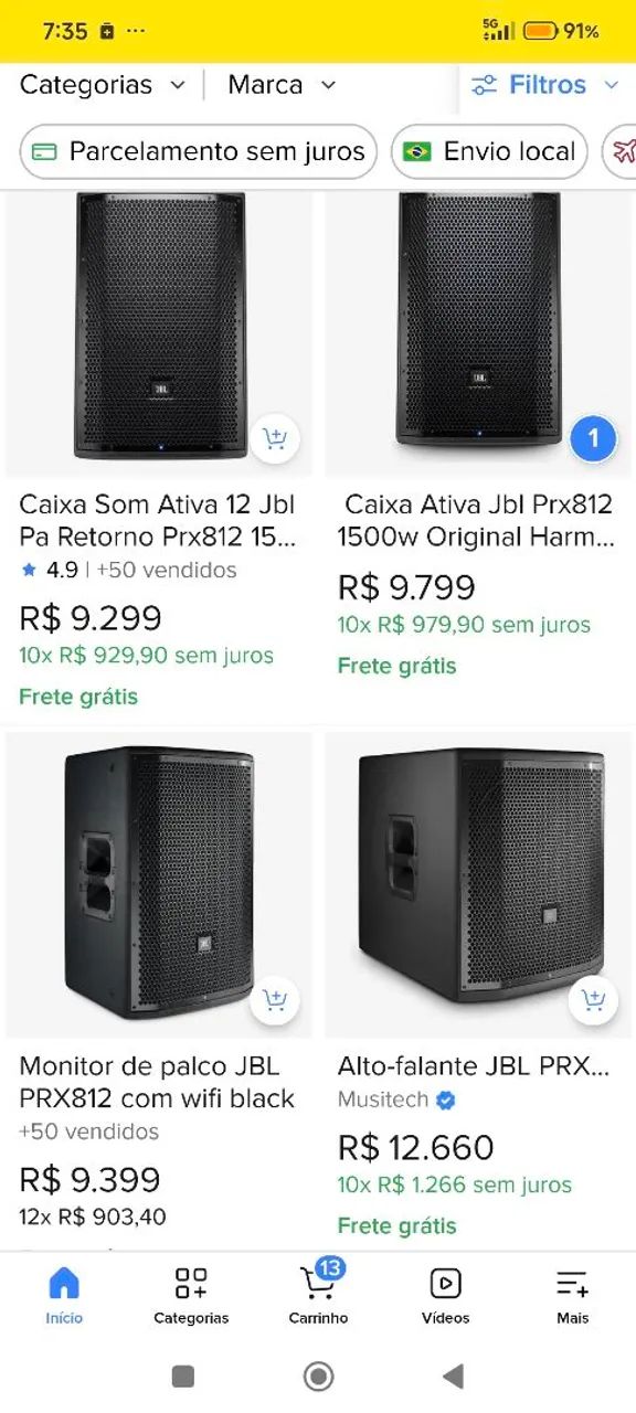 Par caixas prx 812 jbl - Foto 3
