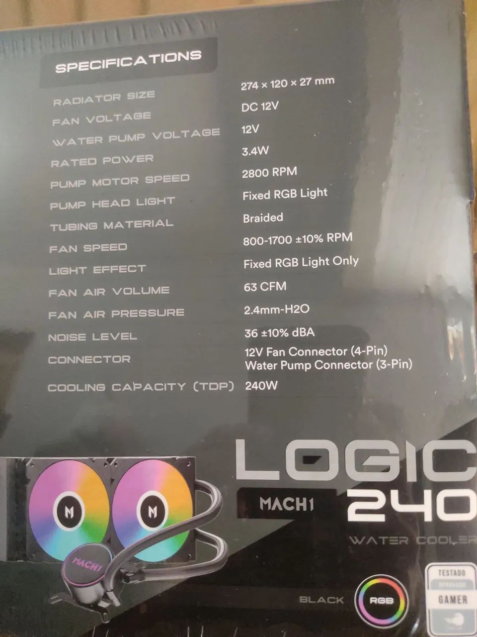 water cooler RGB 240mm. cpu cooler - Foto 2