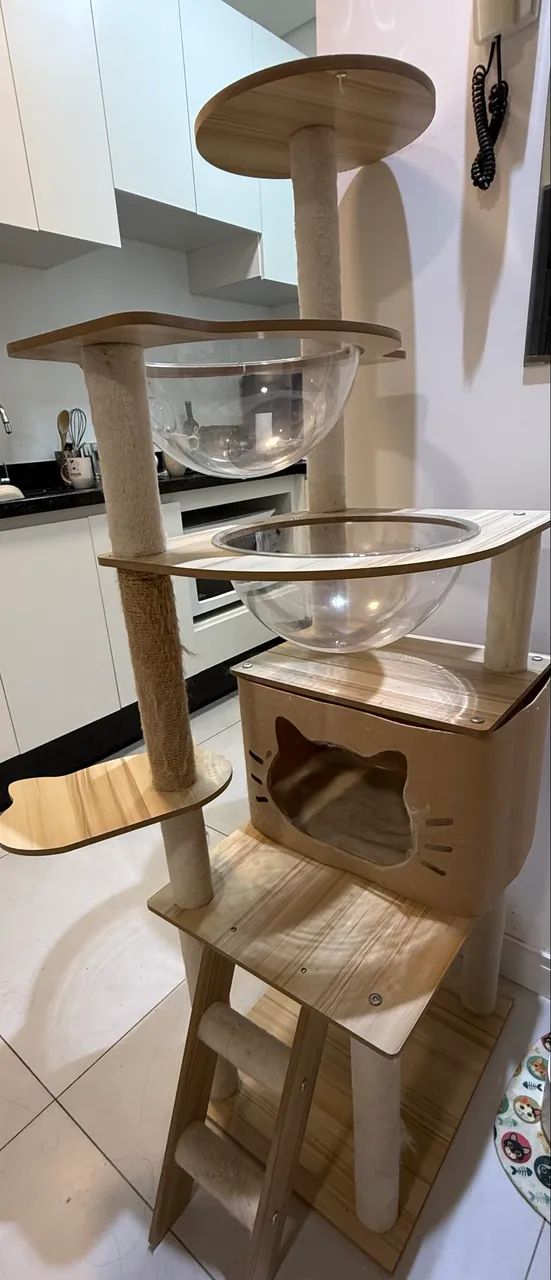 Casinha Arranhador Torre Para Gatos   - Foto 2