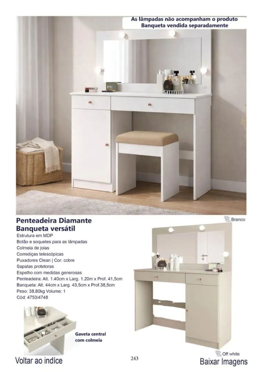 Penteadeira diamante 