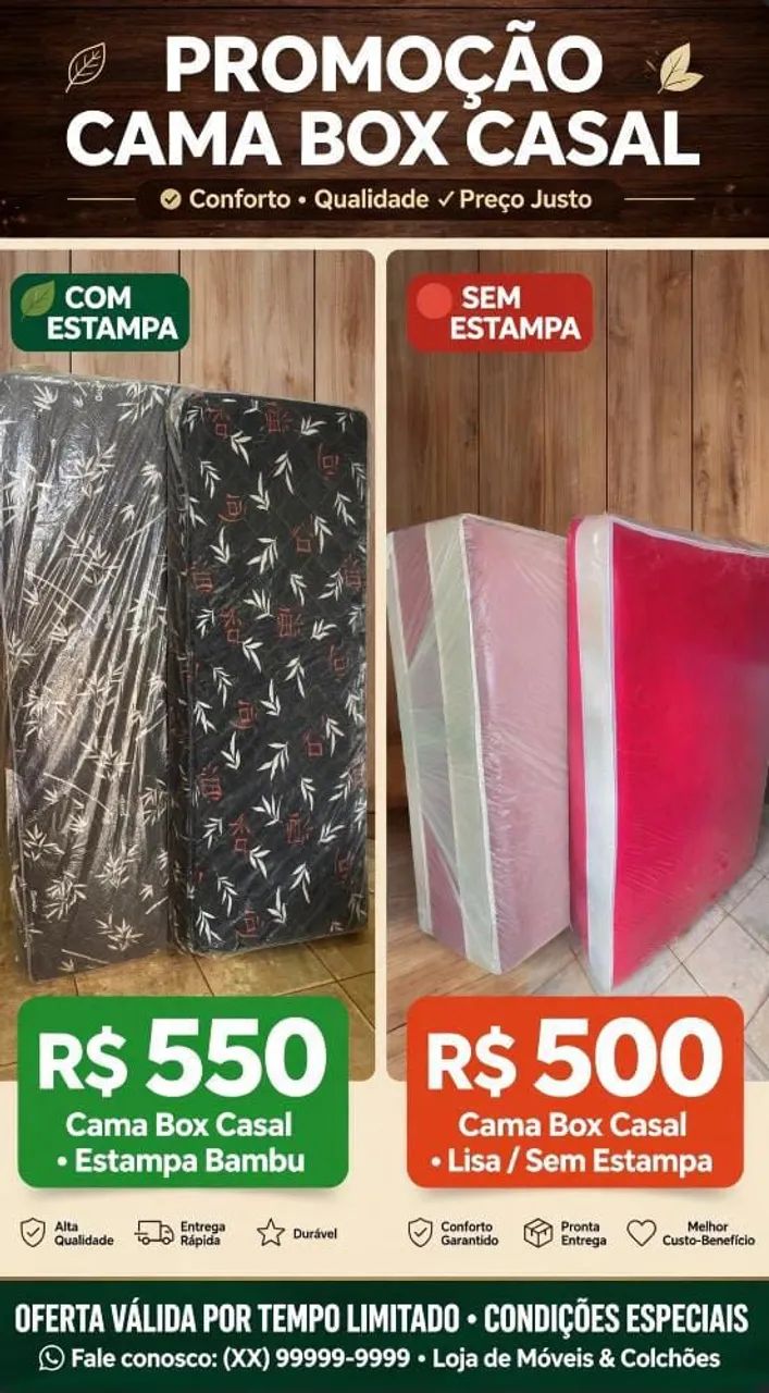 Promoção cama box casal