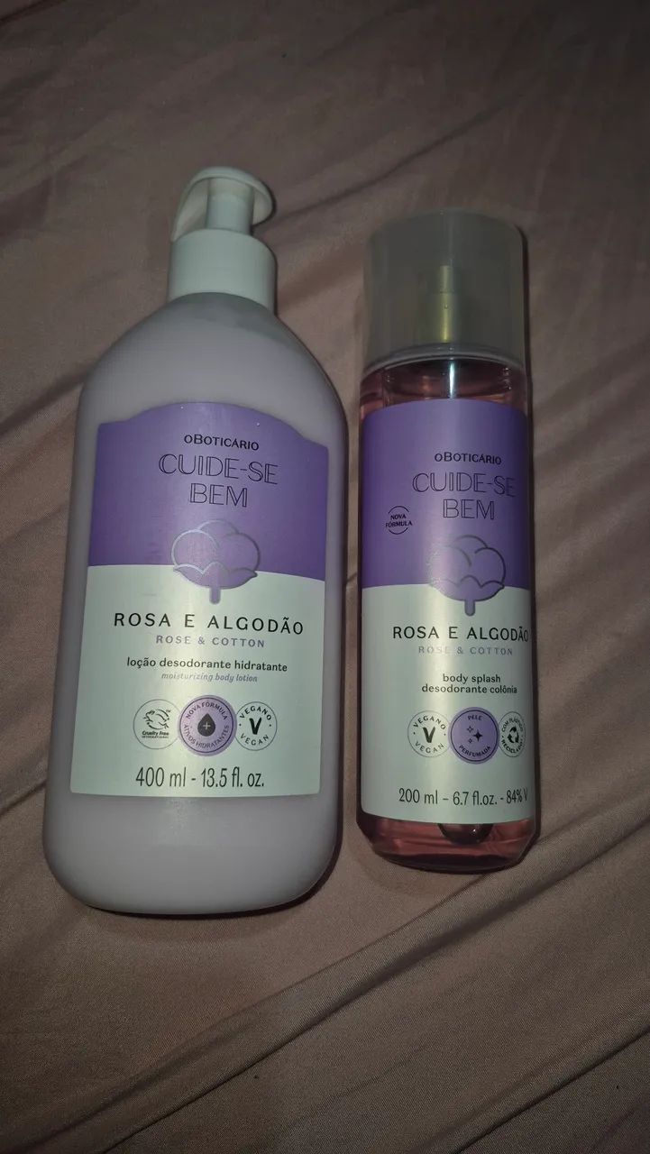 Kit hidratante + body splash algodão