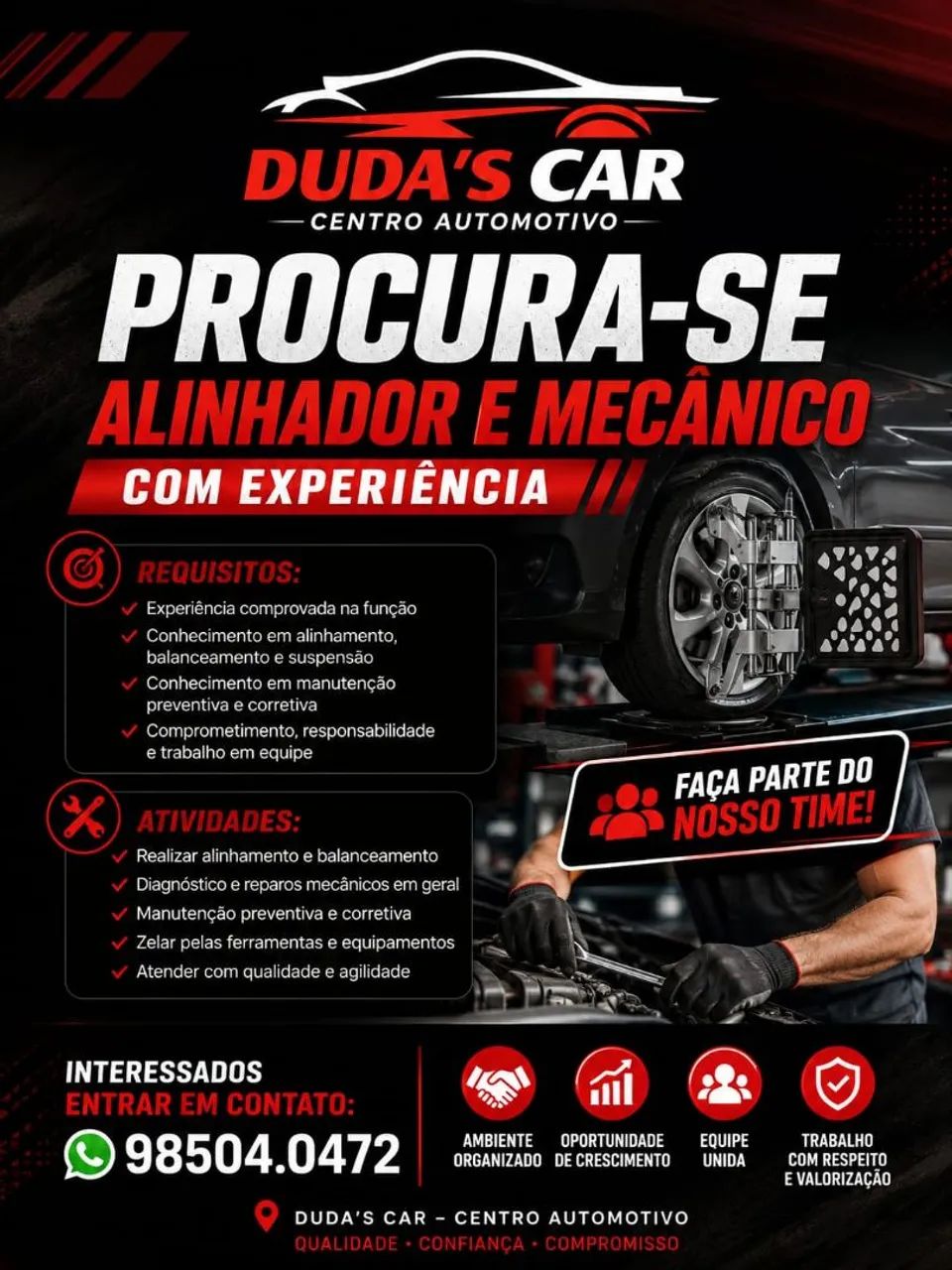 Vaga para mecânico!