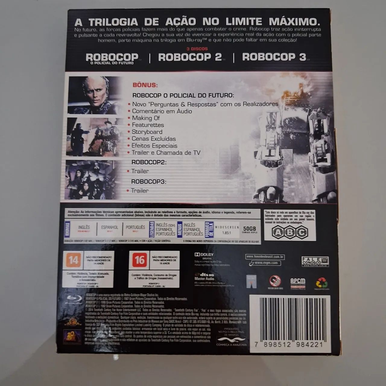 Coleção Robocop Trilogia: Robocop 1, 2 E 3 - Blu-ray - Foto 3