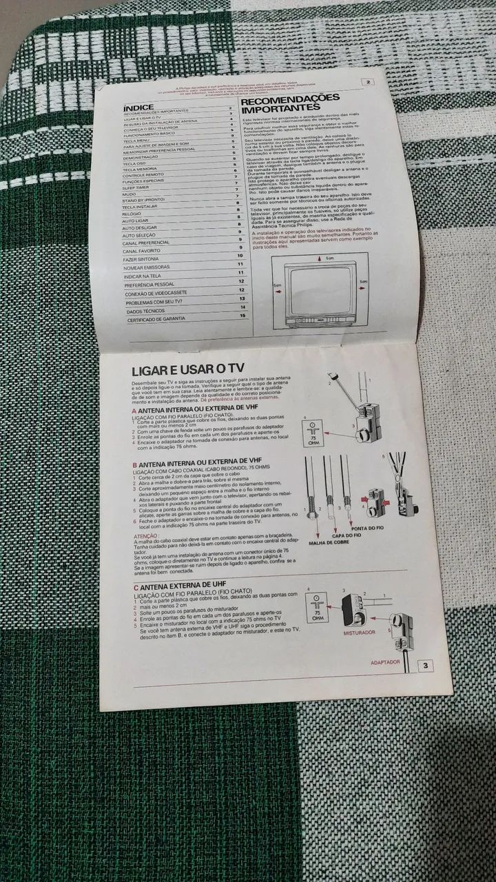 Manual antigo de Instruções TV Philips Luxo 14 Gl 1314 20 Gl 1344 (Usado) - Foto 6
