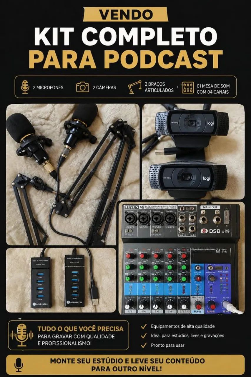 KIT PODCAST / GRAVAÇÕES